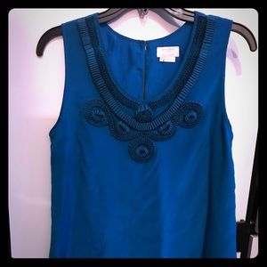 Silk royal blue dressy tank top